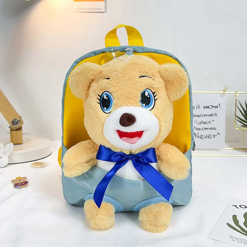 Nylon Cartoon Children's Plush Backpack Lightweight Waterproof Schoolbag