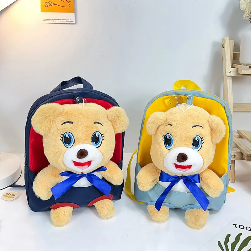 Nylon Cartoon Children's Plush Backpack Lightweight Waterproof Schoolbag