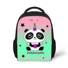 Kindergarten Students Backpack Panda Unicorn Pattern