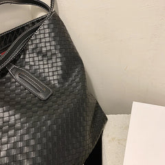 Knit Lines Shoulder Bag Casual Tote Large Capacity Handbag