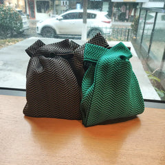 Eco Woolen Plaid Cloth Tote Bag for Women