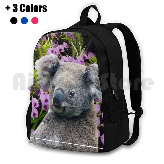 Koala And Orchids Outdoor Hiking Backpack Waterproof Camping Travel