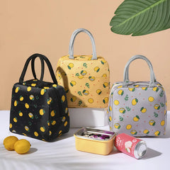Korea Lemon Waterproof Lunch Bags Women Student Lunch Box