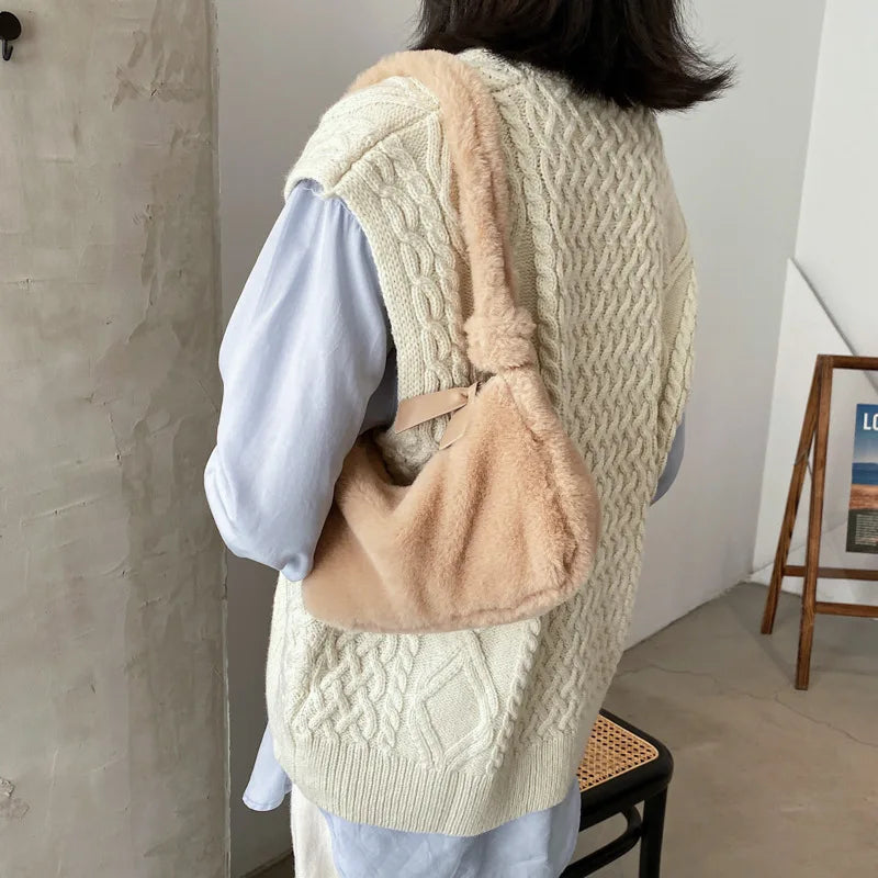 Autumn Plush Mini Bag Women's Messenger Handbag