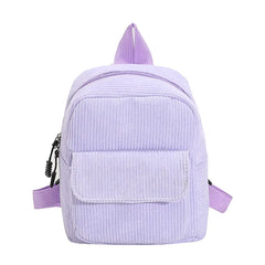 Corduroy Rucksack Women School Bag Small Harajuku Book Backpack