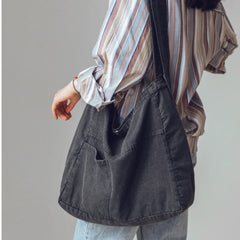 Canvas Shoulder Crossbody Women's Bag Denim Girl Students Messenger Book Bag