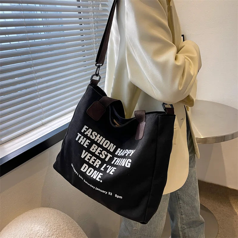 Canvas Women Shoulder Bags Large Crossbody Tote Bags Female Handbags Shoppers