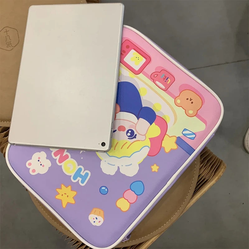 Cartoon Laptop Sleeve 9.7-11 Inch Tablet Cover Pouch Zipper Bag