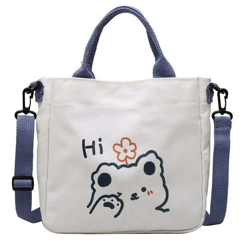 Bear Canvas Bag Female Shoulder Bag Women Tote Bag Girl Diagonal Package Handbag