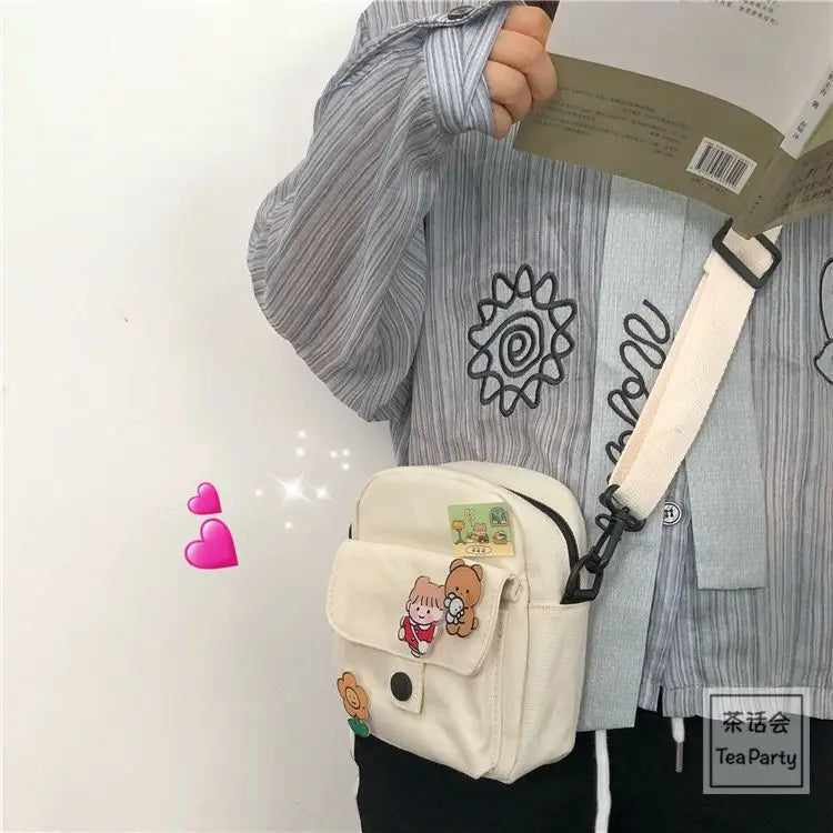 Youth Girls Crossbody Bag Harajuku Cartoon Shoulder Purse