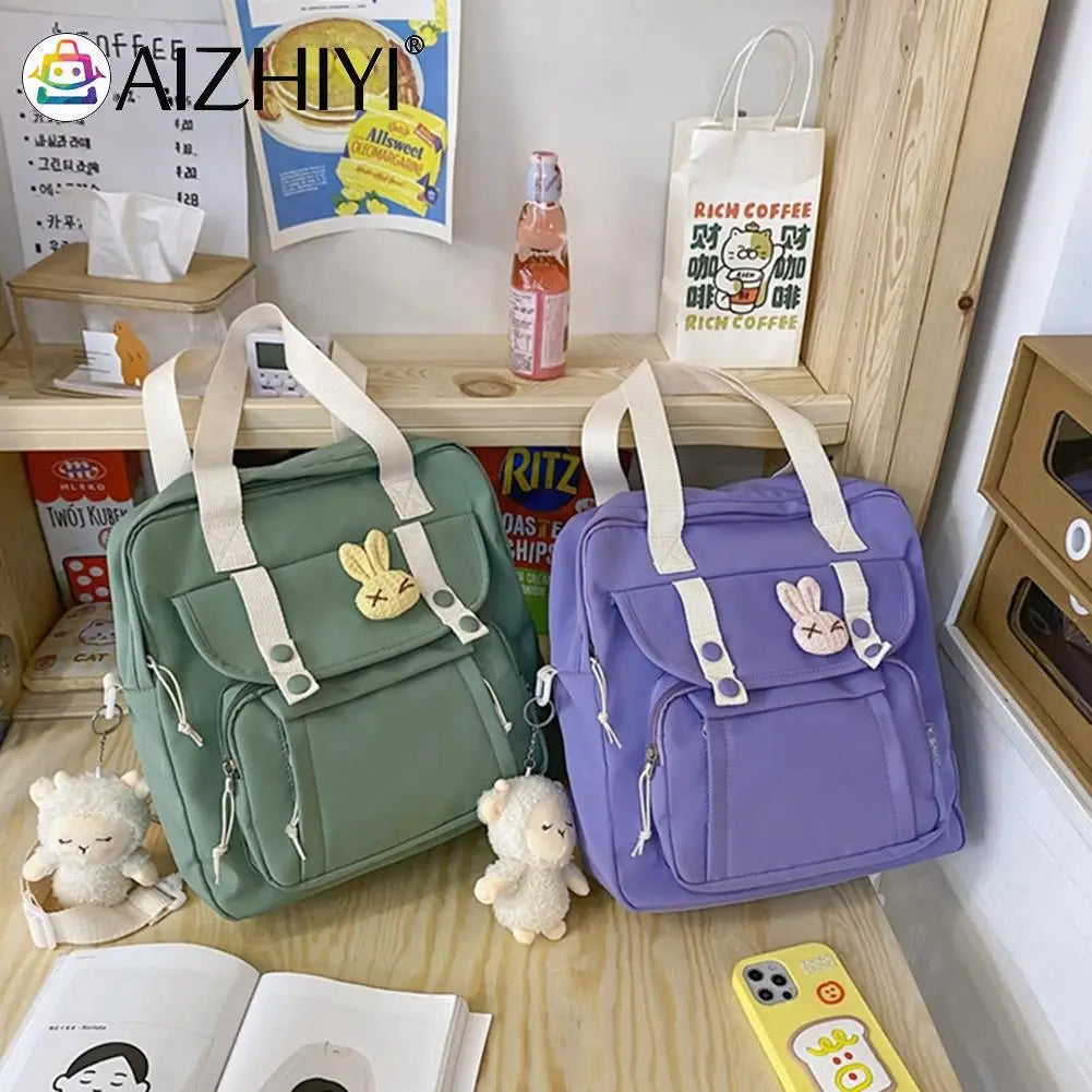 Nylon Shoulder Backpack Schoolbag Multi-function Travel Totes Bags