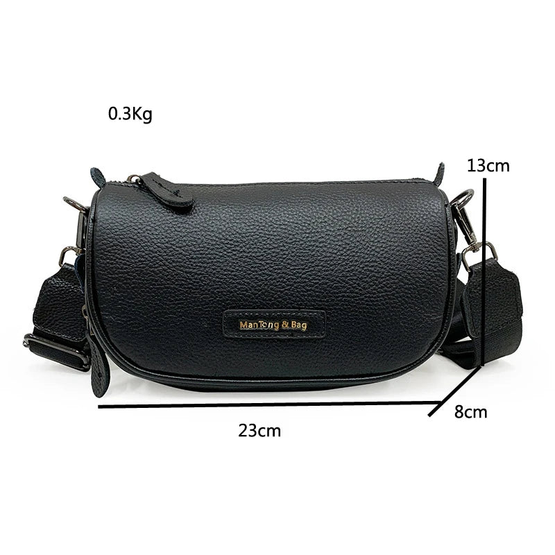 Vintage Leather Sling Crossbody Bag for Women