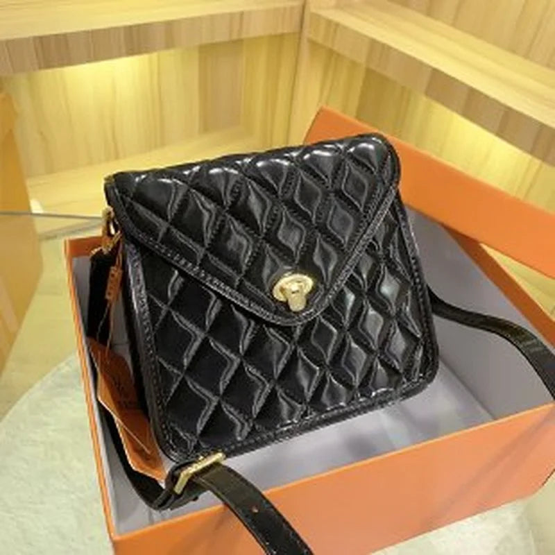 Small Square Bag Women's Leather Shoulder Crossbody Bag