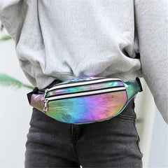 Holographic Fanny Pack Laser Waist Bag Girls Women Belt Bag