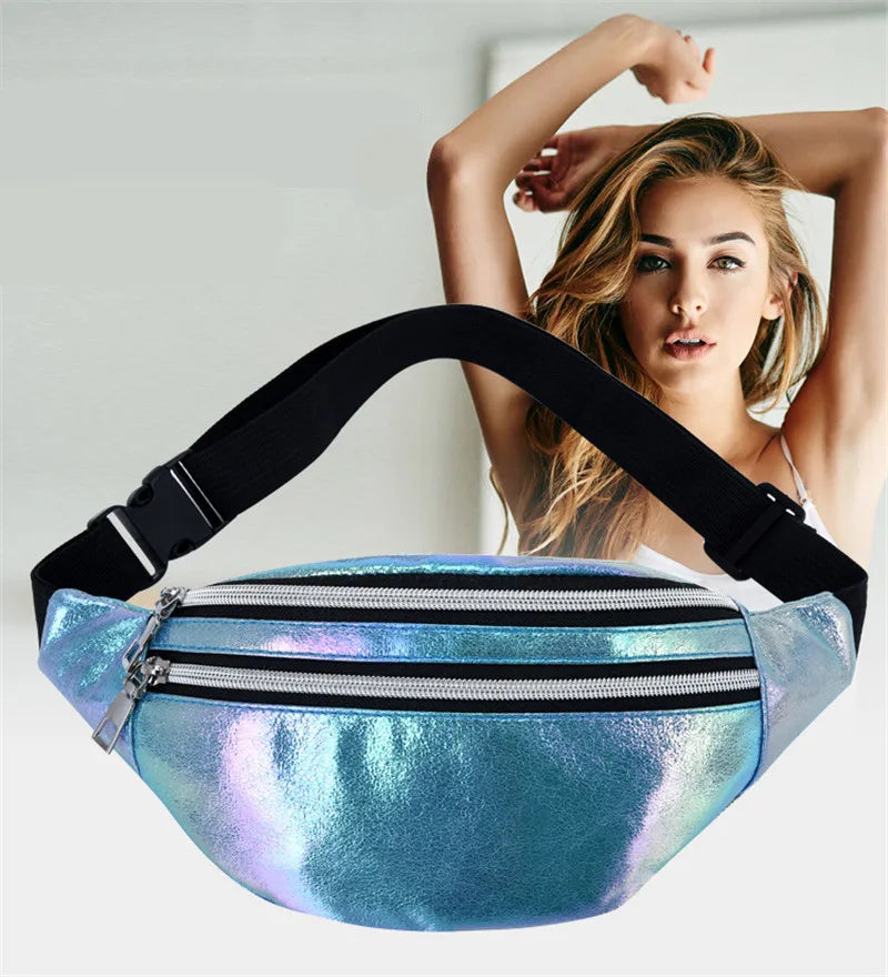 Holographic Fanny Pack Laser Waist Bag Girls Women Belt Bag