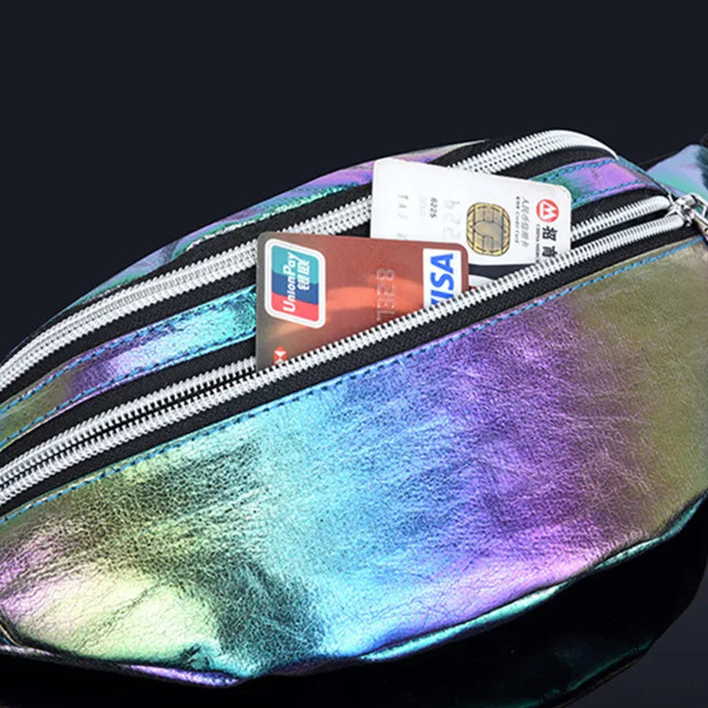 Holographic Fanny Pack Laser Waist Bag Girls Women Belt Bag