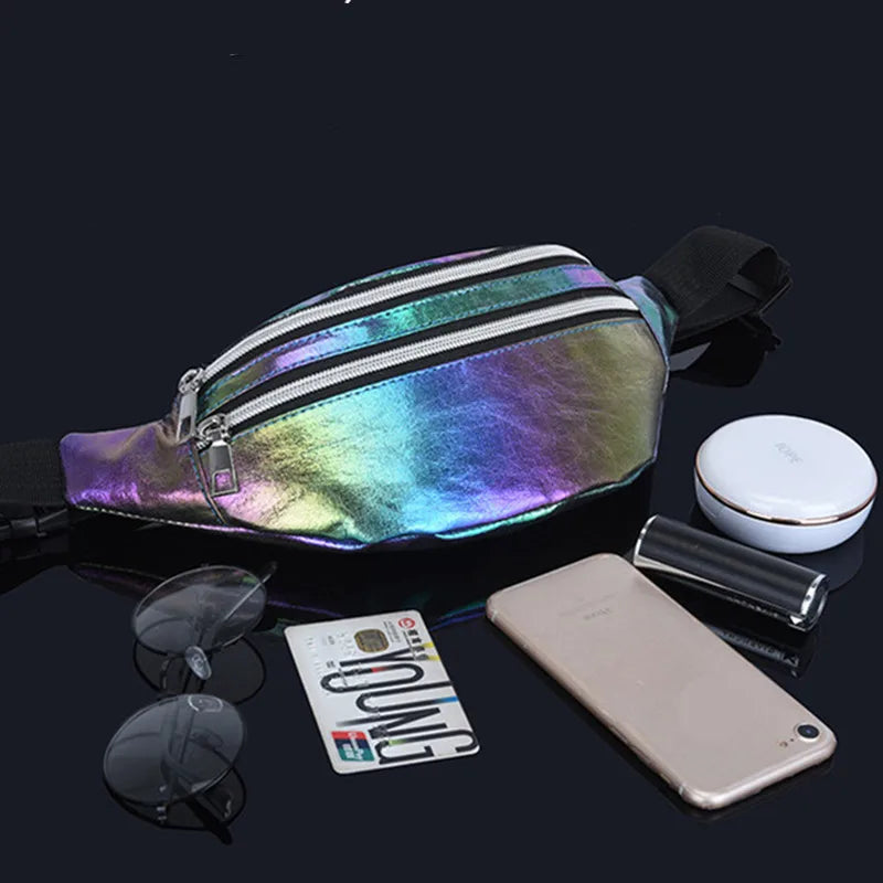 Holographic Fanny Pack Laser Waist Bag Girls Women Belt Bag