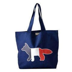 Fox Print Canvas Tote Bag Women Shoulder Handbag Large Shopping Bag