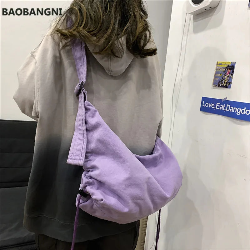 Ins Messenger Canvas Bag Female Large Capacity Japanese Student Shoulder Bag