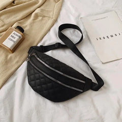 Lingge Embroidered Thread Waist Bag Small Bag Female Oblique Cross Bag