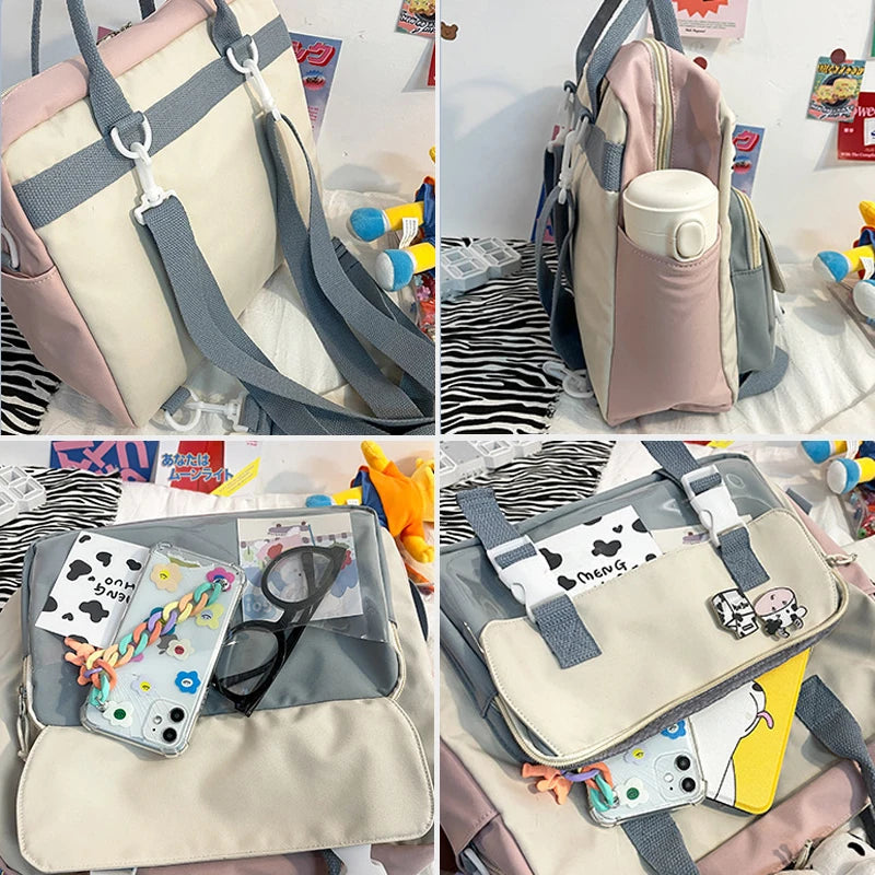 Multifunctional Backpack Teen Girl Cow Travel Bag Small School Bags