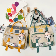 Multifunctional Backpack Teen Girl Cow Travel Bag Small School Bags