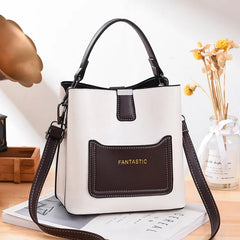 PU Leather Bucket Bags For Women Small Shoulder Messenger Bag