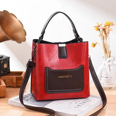 PU Leather Bucket Bags For Women Small Shoulder Messenger Bag