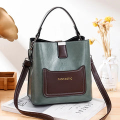 PU Leather Bucket Bags For Women Small Shoulder Messenger Bag