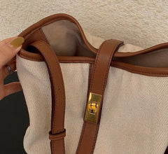 Canvas Bucket Shoulder Bag Large Capacity Crossbody Bag