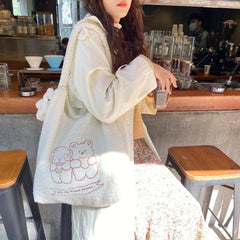 Large Women's Shoulder Shopper Bag Fur Autumn Winter Handbag