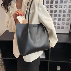 PU Leather Shoulder Bag for Women Tote Shopping Large Handbag