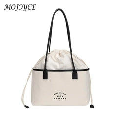 Canvas Tote Ladies Drawstring Shopping Bag Purse for Women