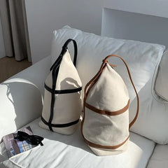 Canvas Shoulder Bag Solid High-capacity Bucket Bags