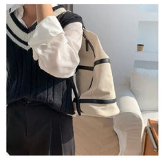 Canvas Shoulder Bag Solid High-capacity Bucket Bags