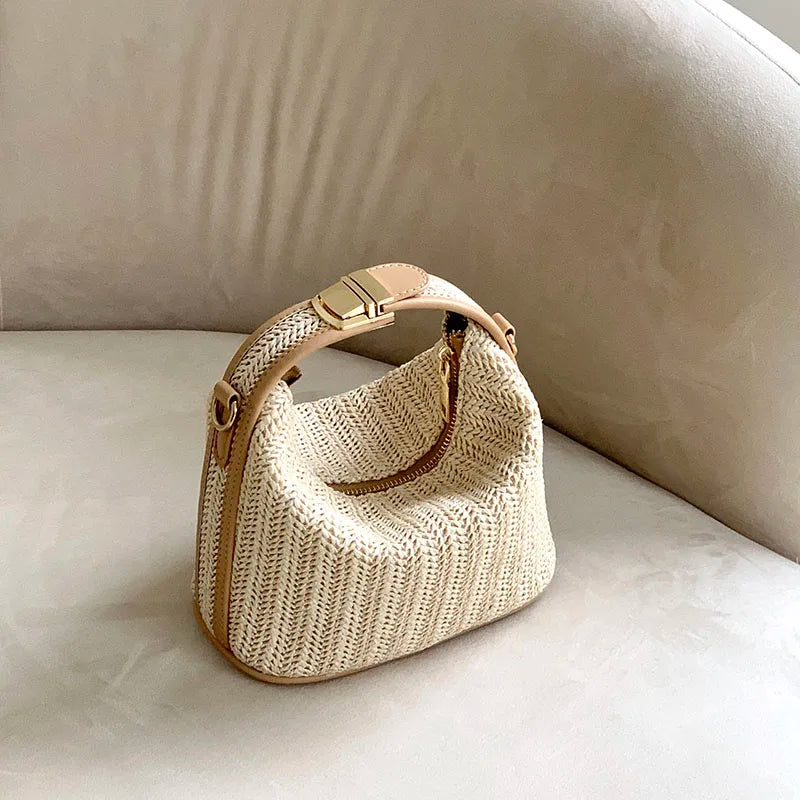 Straw Handbag for Women Shoulder Bags Small Bohemian Woven Beach Bags
