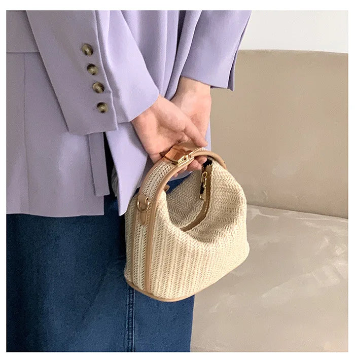 Straw Handbag for Women Shoulder Bags Small Bohemian Woven Beach Bags