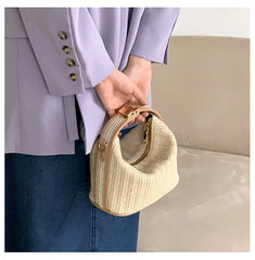 Straw Handbag for Women Shoulder Bags Small Bohemian Woven Beach Bags