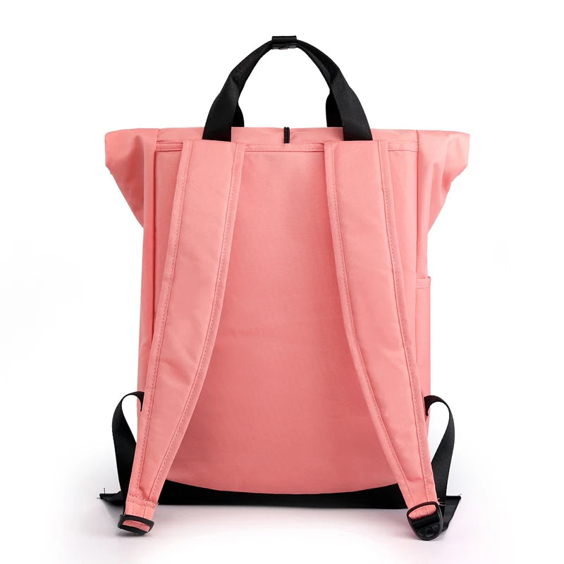 Pink Canvas Backpack for Women - Summer Travel School Bag