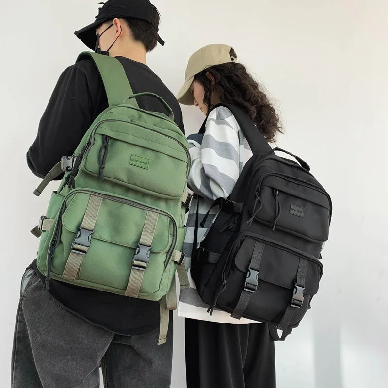 Canvas Backpack Men Large Capacity Student Schoolbag Leisure Outdoor Travel