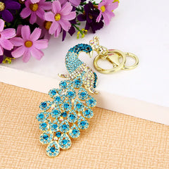 Rhinestone Peacock Key Ring Women's Bag Pendant