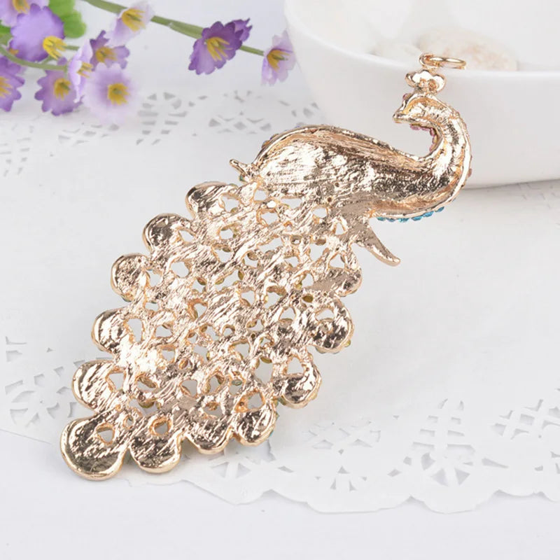 Rhinestone Peacock Key Ring Women's Bag Pendant