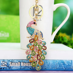 Rhinestone Peacock Key Ring Women's Bag Pendant