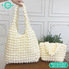 Plaid Flower Handbag Casual Shoulder Bag for Women