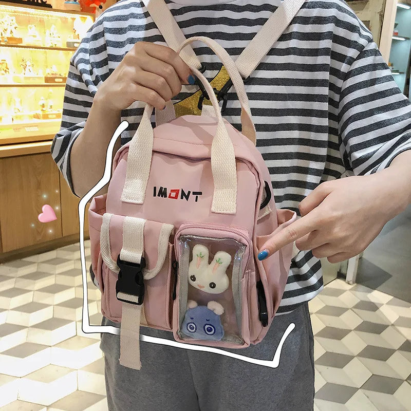 Small Canvas Girl Mini Backpack Waterproof Travel Bag