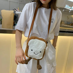 Toast Bread Duck Plush Bag Girl Student Messenger Bags Women Shoulder Bag