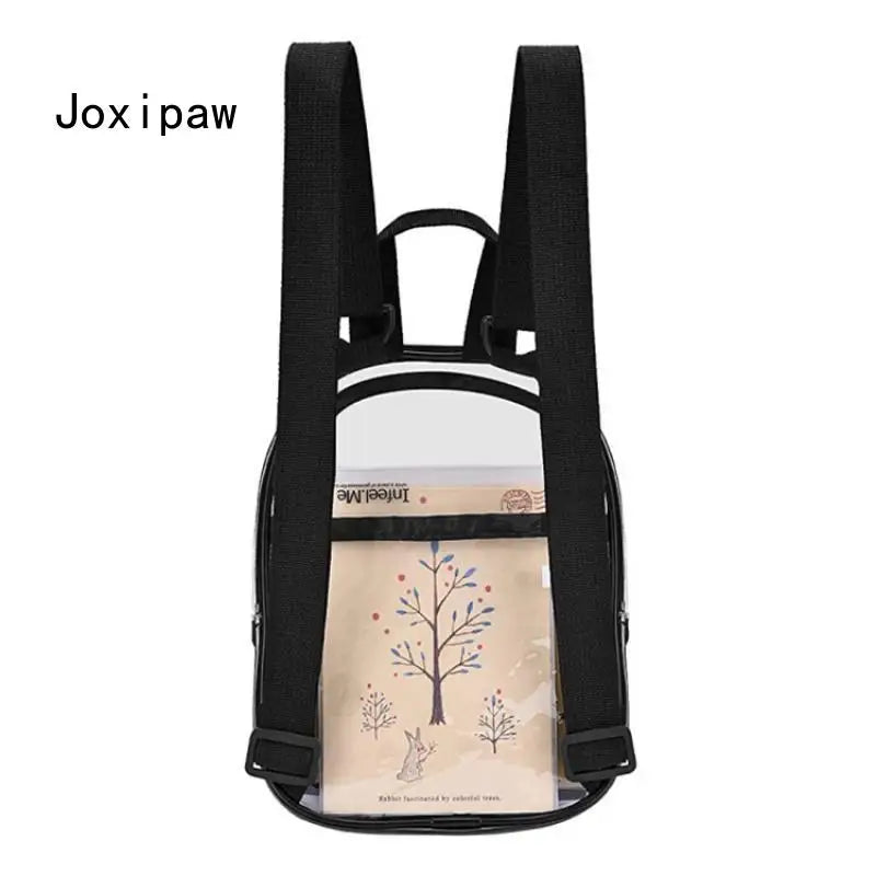 Women's Transparent PVC Backpack Waterproof Outdoor School Bag