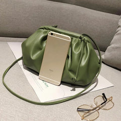 Pleated Crossbody Bag Soft-Faced PU Shoulder Bag