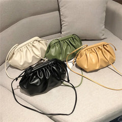 Pleated Crossbody Bag Soft-Faced PU Shoulder Bag