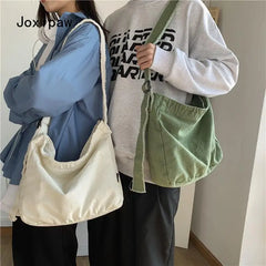 Vintage Canvas Shoulder Bag for Women Casual Crossbody Handbag